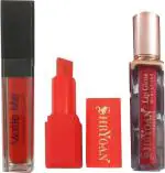 Shryoan Multicolor Orange Lip Cream, Orange Matte Lipstick, Kisses And Hugs Orange Lip Gloss, 7 Ml (Pack Of 3)