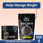 True Elements Raw Chia Seeds Pet Bottle 200gm and Raw Chia Seeds 100gm Refill Pack - 300gm combo