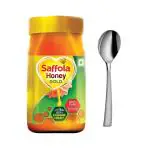 Saffola Honey Gold, 100% Pure NMR Tested Honey, 1Kg with Stainless Steel Spoon