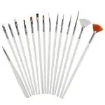 Grace & Elegance 15pcs Acrylic Nail Art Design Painting Tool Pen Polish White Nail Brush Set