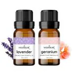 VEDANUM Lavender and Geranium Scented Essential Oil for Aromatherapy and Oil Diffuser 15 ml (Pack of 2)