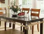 Kuber Industries Gold Plastic 6 Seater Dining Table Cover (229 x 152 cm)