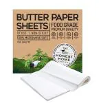 The Honest Home Company Butter Paper-100 Sheets White Precut Sheet for Cooking and Baking, Reusable Can be Used as Parchment Paper for Oven, 10 X 10 Inch