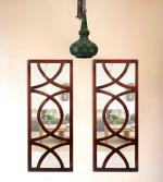 Timberly Brown Engineered Wood Rectangular Wall Mirror Decor Panel Hanging Jharokha, 30 X 12 Inch (Pack Of 3)