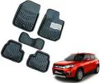 WolkomHome Car Mats Luxury Floor 3D Mat Carpets Black for Maruti Suzuki Brezza