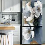 WallWear- Self Adhesive Fridge Door Sticker |Fridge Wrap Decorative Wallpaper & Wall Sticker | Fridge Sticker PVC Large (60 X 160) CM (Water Flowers)