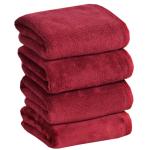 Cotton Bolls Textiles Microfiber Hand Towels Set of 4 (Maroon) Kitchen Towel Super Soft, Lint Free, Quick Dry, Multi-Purpose Towel