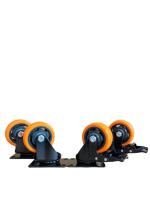 Caneuf Heavy-Duty Caster Wheels for Furniture - 500kg Capacity, PU Wheels, 360 Rotation (2 Breaks + 2 Without) (4, PU Wheels_360-Prt)