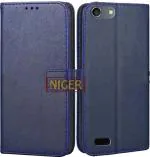 Niger Oppo A33F Blue Artificial Leather Scratch Proof Mobile Back Flip Cover Cases with Holder