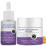 Dermistry 2% Salicylic Acid Anti Acne Face Serum For Pits Scars Pimples Blemishes Dark Spots Removal Men Women Boys Girls and Oil Free Hydra Nourishing Mattifying Moisturizer Face Gel With Honey Cinnamon Vitamin C