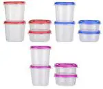 Cutting EDGE Tiny SuperSturdy Eco Plastic Container Set, Set of 6 x 250 & Set of 6 x 125 - Pieces (Multicolour)