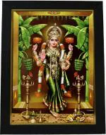 7 Hills Store Gadapa Lakshmi Photo with cow / Laxmi Devi / Gruha lakshmi photo frame (9 Inch x 12 Inch)