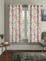 RRC Super Soft Brushed Microfiber Cotton Printed Window Curtains,Pack of 2,48X60(Inches) 5 Feet Living Room,Grommet Curtain Panel,Pack of 2 Panel Door Curtains