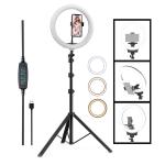 10 inch LED Ring Light with Tripod Stand for Mobile Phones & Camera, 3 Temperature Mode Dimmable Lighting, Photo-Shoot, Video Shoot, Makeup & More