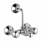 Jaquar Wall Mixer with Provision for Overhead Shower with 115mm long Bend Pipe on Upper Side, Connecting Legs and Wall Flanges