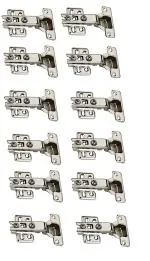 4-YOU Silver Steel Full Overlay 14 to 22 mm Non Soft Close Slide On Concealed Hinges - 0 Degree Crank (pack of 6)