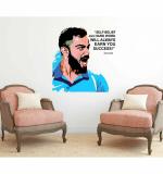 WOLPEP Multicolor Vinyl Virat Kohli Wall Sticker