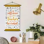 Indigifts Farewell Gift for Teachers - Teacher Scroll Card 17 x 9.5 Inches The Influence Of A Great Teacher Quote Printed Tapestry Scroll Card - Gift for Teachers by Students, Teachers Day Git