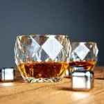 Nimika Whiskey Glasses Diamond Shaped Glass Crystal Rocks for Scotch Bourbon Vodka Diamond Cut Heavy Classic 300 ML (Pack Of 2)