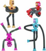 Pluspicks Robot Toy Figures,Flexible Men, Telescopic Suction Cup Robot Toy, Telescopic Pop Tubes, Fidget Tubes Sensory Educational Toy, Pop, Stress Relief, Connect and Play, For Kids, KidsToys for Girls Boys( pack of 6 pcs )