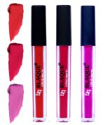 bq BLAQUE Matte Liquid Lip Gloss Combo of 3 Lipstick # 101-104-117 (12 ml, Orangish Red, Ruby Red, Swiss Light Magenta)