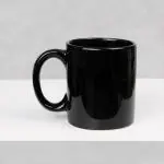 The Earth Store Ceramics Plain Black Ceramic Glossy Black Coffee, Milk/Coffee/Mugs, 330ML Ceramic Coffee Mug (330 ml)