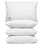 THE WOOD WHITE Microfiber White Soft Pillows Pack of 4. 16 x 24 Inches