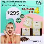 RAY7 FLAUNT Jojo Soap 100g with Coffee Soap 100g (4 in 1 Combo Pack)