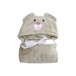 BUMTUM Baby Soft Cotton Hooded Bath Towel | Ultra Absorbent | For Newborn Babies (Grey Panda )