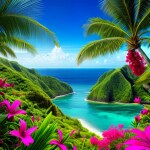 Love Creation A4 Size poster print for creative wall art- tropical-dream-digital-art-print-9427(Non Sticker)