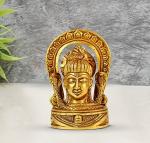 ARTVARKO Brass Lord Shiva Face Head with Sheshnaag Idol - 3.75 inch