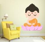 Lanstick Vinyl Multicolor Monk Self Adhesive Wall Sticker 24 inch