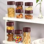 VRISTO Set of 6 Kitchen Container Storage Boxes | Airtight, Clear Round Jars for Snacks, Dry Fruits, and Pantry Organization | Durable Food Storage | ELIZA 750ml-6PCS