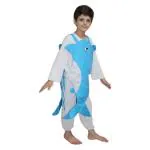 Kaku Fancy Dresses Dolphin Fish Costume -Blue & White, 5-6 Years, For Boys & Girls