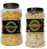 PASTIANO SMALL PENNE AND NOODLES (BUCATI CORTI) PASTA JAR- PACK OF 2
