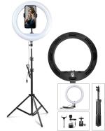 Adzoy White Combo Of Ring Light, Tripod And Collar Mic (Pack Of 3)