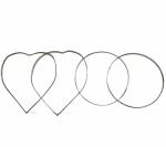 The Lovely Creations Round and Heart Shape Silver Macrame Ring (pack of 4)