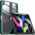 ProElite Hybrid Detachable Magnetic Case Cover for Apple iPad Air 10.9 inch 5th/4th Generation with Pencil Holder, Dark Green [Transparent Back]