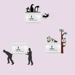 Asmi Collections 30 cm Funny Panda, Penguin Wall Stickers for Light Switches Self Adhesive Sticker (Pack of 1) | Wall Sticker | waterproof wall sticker
