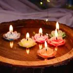 Coku Floating Rose Flower Candle - 2 Hrs (15 X 10 X 5 Cm) (Pack Of 12)