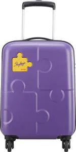 Skybags Puzzle Kids | Cabin Trolley Bag | Hard Sided Luggage | Polycarbonate | Purple
