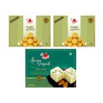 Bambino Combo Pack of 600 Gms Desi Ghee Soan Papdi Badam 200 Gms I Panjiri Ladoo 400 Gms