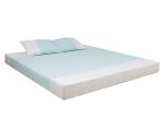 Springtek Teal Striped 400 TC Cotton(92x95inch) Bedsheet with 2 Pillow Covers