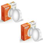 Kolors 6W 3 in 1 Colour Changing LED Surface panel light, Round | Surface Led panel lights for false ceiling | Switch between: Cool white, Warm white, Natural white,Pack of 2 pcs