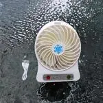 Psight Plastic Portable Rechargeable Lithium Battery Fan With Power Bank 3 Speed 1212 Usb - White