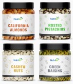 Nutrilin Dry Fruits Almonds,Cashews,Pistachios,Raisins,250 Gram Each (Pack of 4)