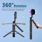 Tech Gear Premium Selfie Stick with handle grip Tripod with Bluetooth Remote 1.7M Three-axis Anti-shake Mobile Phone Holder for Smartphone Gopro Cameras Bluetooth Selfie Stick (Black, Remote Included)