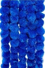 Party Midlinkerz Blue Marigold Garland Artificial Flowers for pooja Diwali, Ladi, 5 Fts