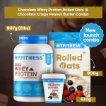 MYFITNESS Peanut Butter Chocolate Crispy 510g | Whey Protein Blend Chocolate Flavor 907g (2lbs) | Rolled Oats 900g | Combo