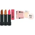 FS ForSure Compact Powder with Primer Effect & Forfor Matte Lipstick (Pack of 4) Multicolor